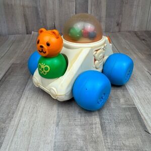Vintage Fisher Price 1987 Jumbo Little People Poppity Pop Car Bear